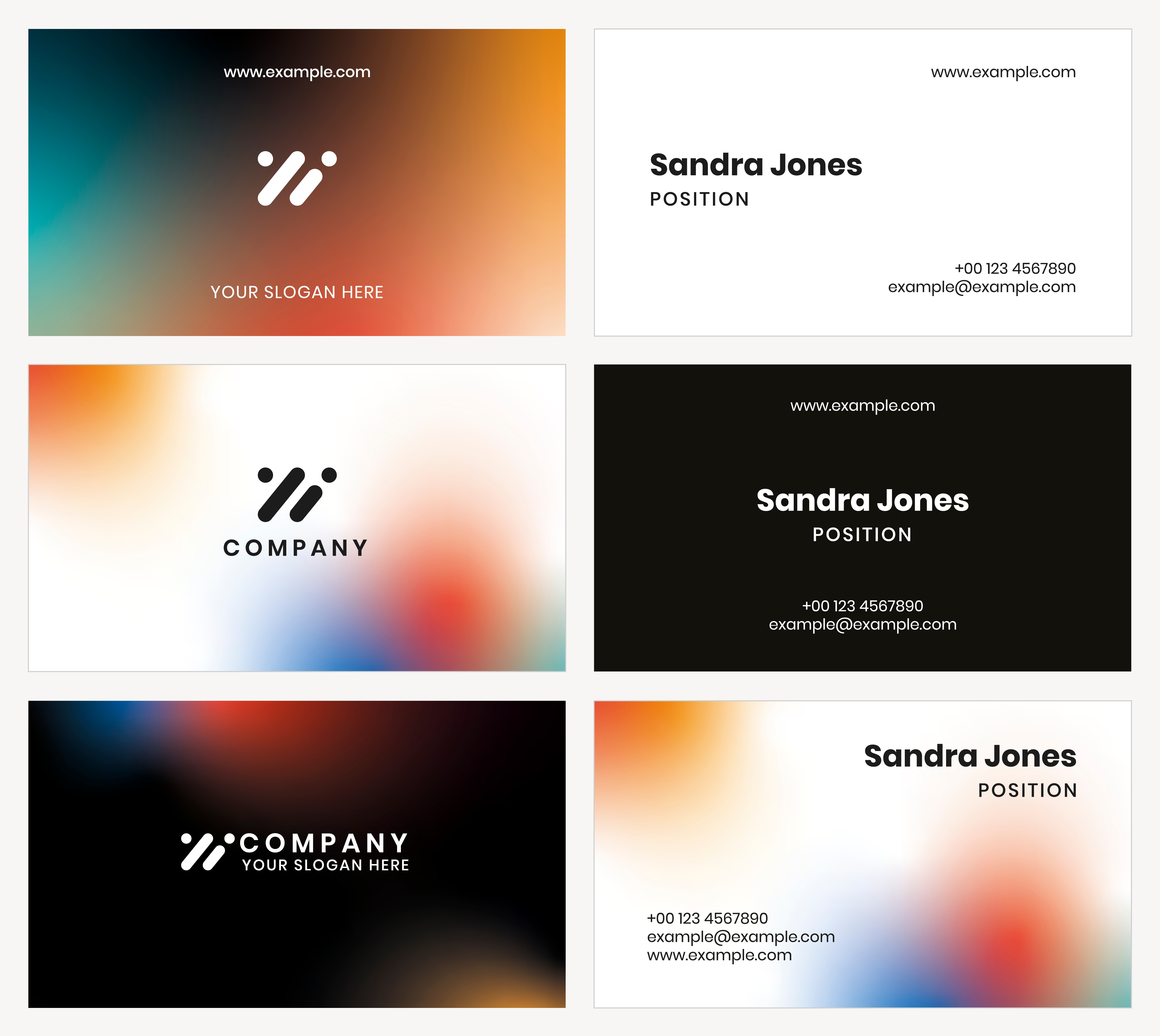 Professional branding layout variations.